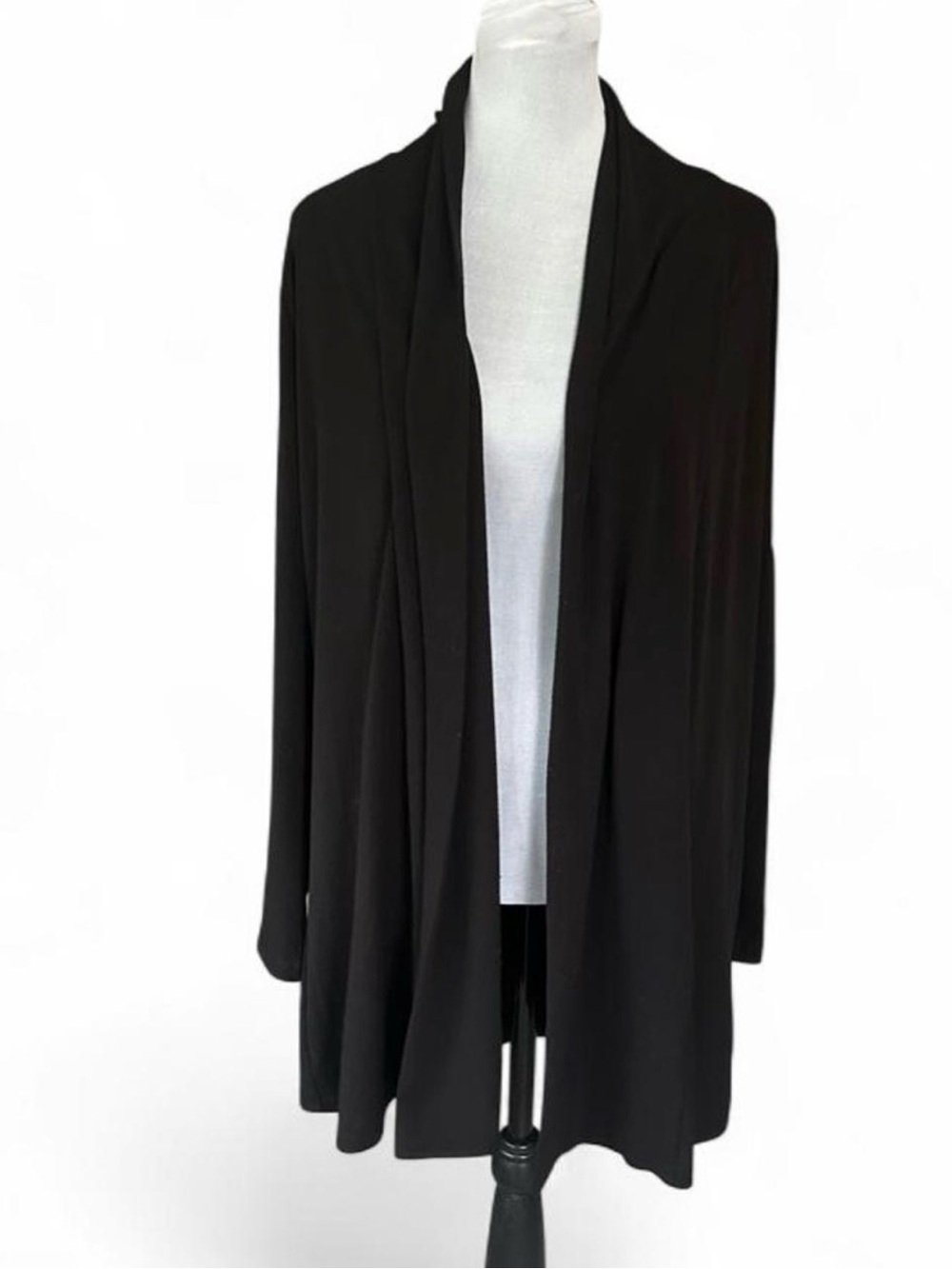 Calvin Klein Black Open-Front Draped Cardigan